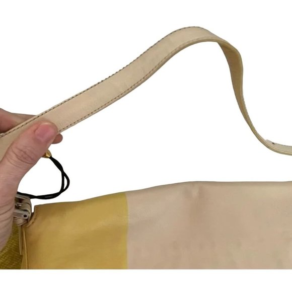 Fendi Limited Edition MOD Pink and Yellow Color Block Leather Shoulder Bag - Picture 4 of 6
